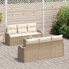 Zestaw Sof na Ogród Beżowy 55 x 55 x 37 cm polirattan