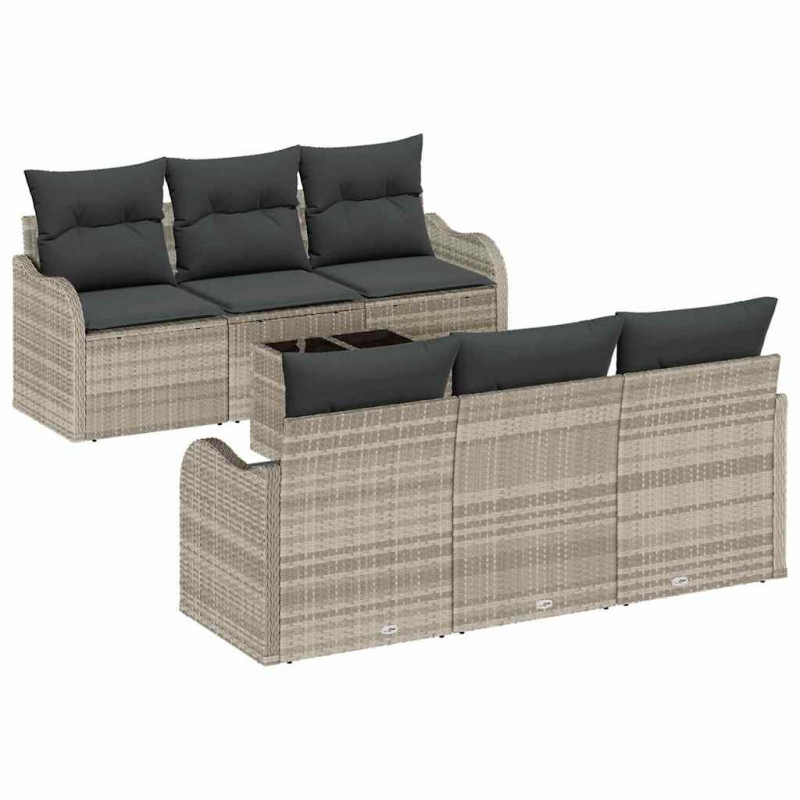 Zestaw Sof na Ogród Jasnoszary 55 x 55 x 37 cm polirattan