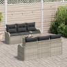 Zestaw Sof na Ogród Jasnoszary 55 x 55 x 37 cm polirattan