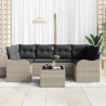 Zestaw Sof na Ogród Jasnoszary 55 x 55 x 37 cm polirattan
