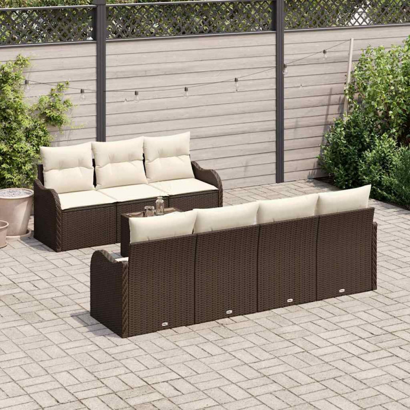 Zestaw Sof na Ogród Brązowy 55 x 55 x 37 cm polirattan