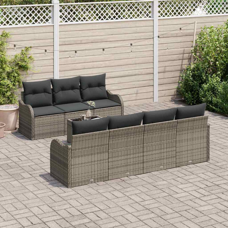 Zestaw Sof na Ogród Szary 55 x 55 x 37 cm polirattan