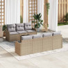 Zestaw Sof na Ogród Beżowy 55 x 55 x 37 cm polirattan