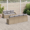 Zestaw Sof na Ogród Beżowy 55 x 55 x 37 cm polirattan