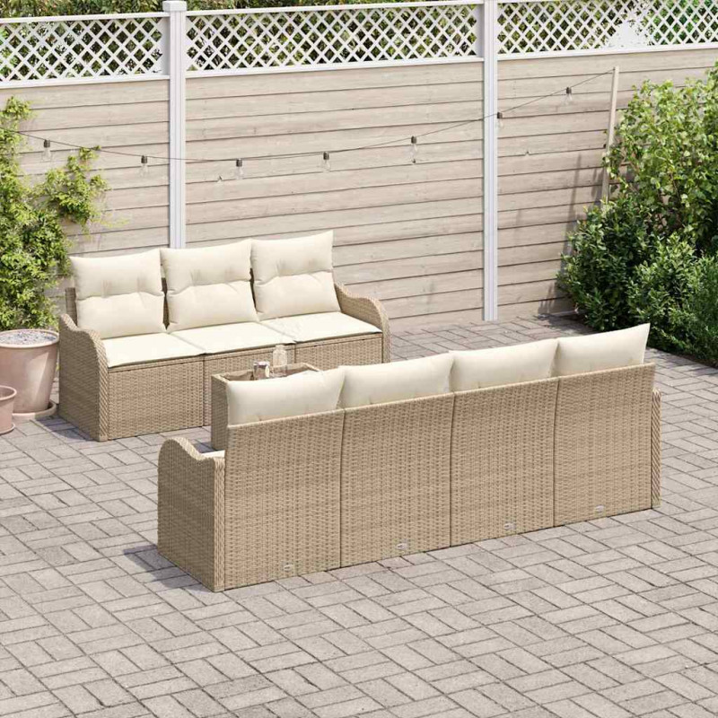 Zestaw Sof na Ogród Beżowy 55 x 55 x 37 cm polirattan
