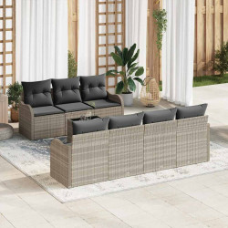 Zestaw Sof na Ogród Jasnoszary 55 x 55 x 37 cm polirattan