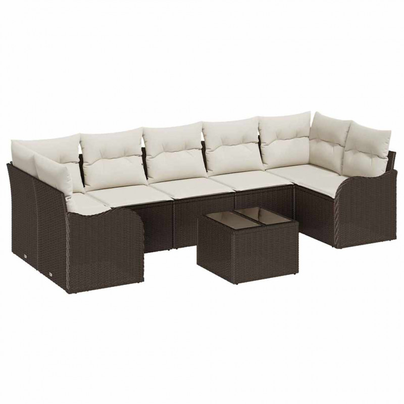 Zestaw Sof na Ogród Brązowy 55 x 55 x 37 cm polirattan