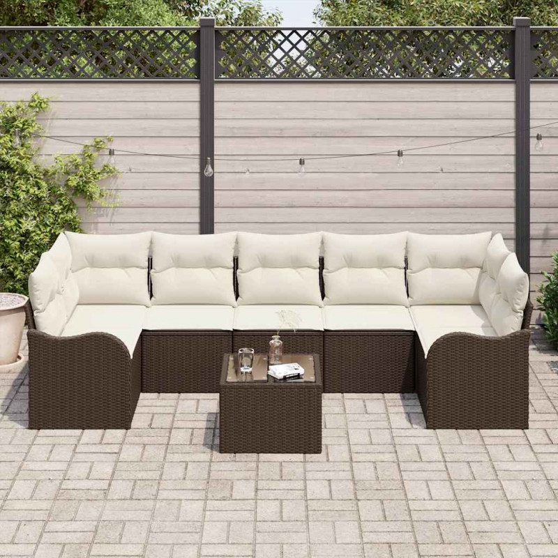 Zestaw Sof na Ogród Brązowy 55 x 55 x 37 cm polirattan