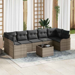 Zestaw Sof na Ogród Szary 55 x 55 x 37 cm polirattan