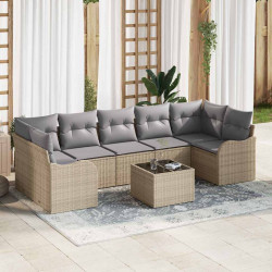 Zestaw Sof na Ogród Beżowy 55 x 55 x 37 cm polirattan