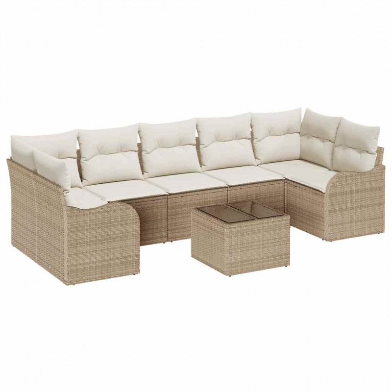 Zestaw Sof na Ogród Beżowy 55 x 55 x 37 cm polirattan
