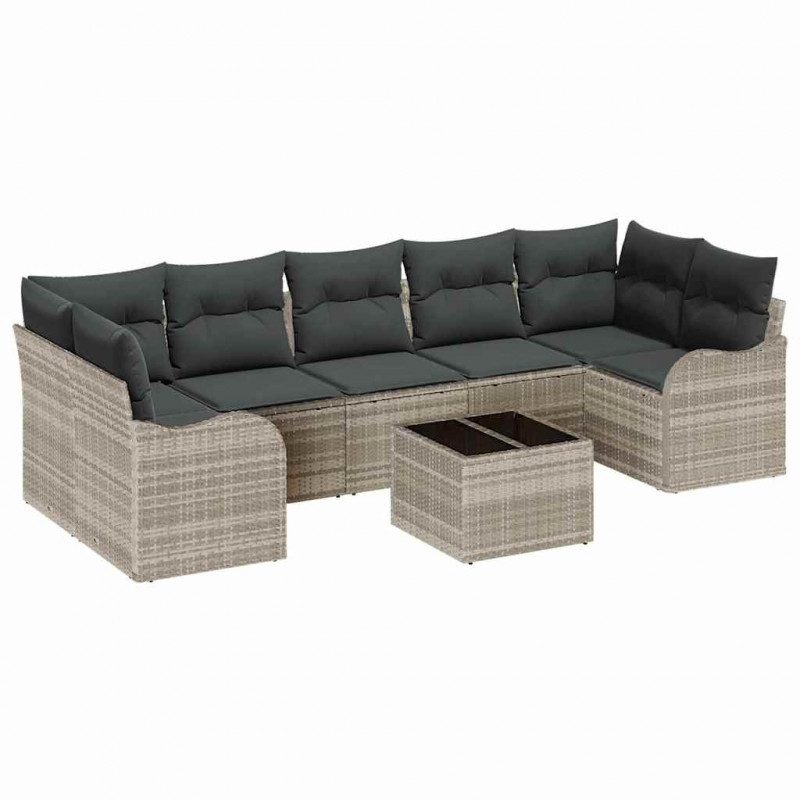 Zestaw Sof na Ogród Jasnoszary 55 x 55 x 37 cm polirattan