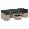 Zestaw Sof na Ogród Jasnoszary 55 x 55 x 37 cm polirattan
