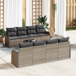Zestaw Sof na Ogród Szary 55 x 55 x 37 cm polirattan