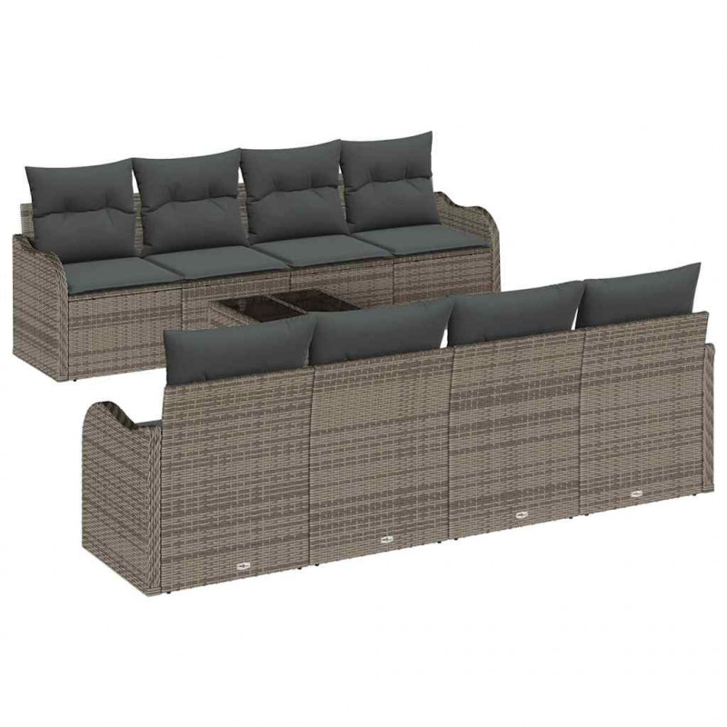 Zestaw Sof na Ogród Szary 55 x 55 x 37 cm polirattan