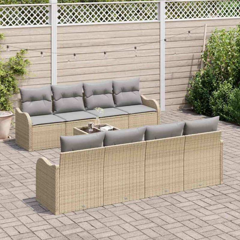 Zestaw Sof na Ogród Beżowy 55 x 55 x 37 cm polirattan