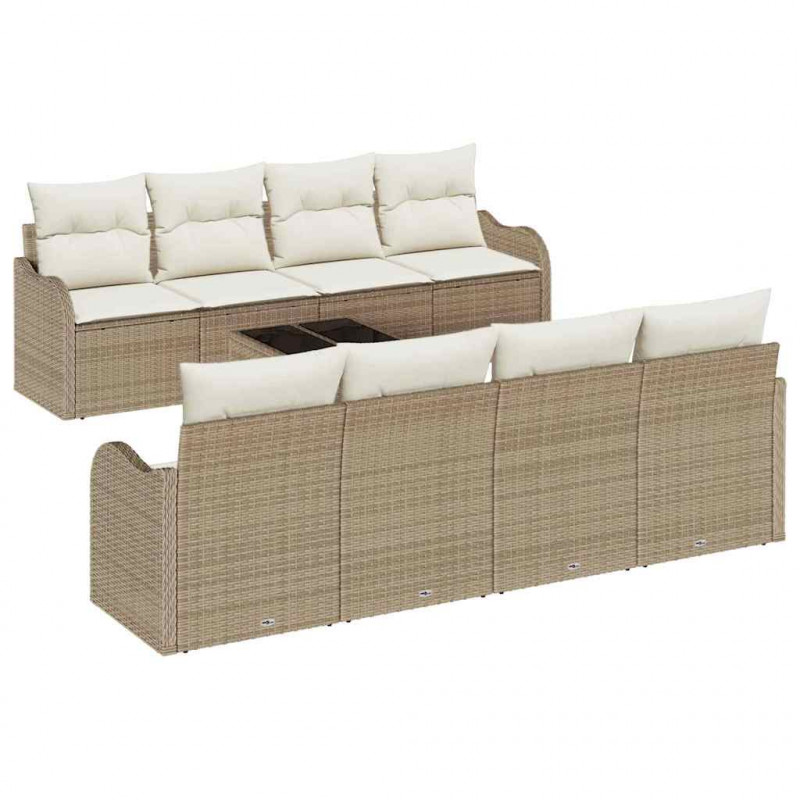 Zestaw Sof na Ogród Beżowy 55 x 55 x 37 cm polirattan