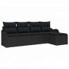 Zestaw Sof na Ogród Czarny polirattan