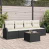 Zestaw Sof na Ogród Czarny 55 x 55 x 37 cm polirattan