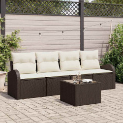 Zestaw Sof na Ogród Brązowy 55 x 55 x 37 cm polirattan