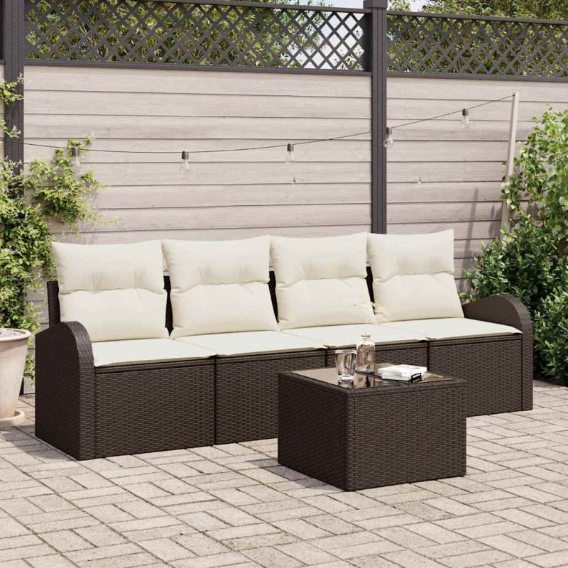 Zestaw Sof na Ogród Brązowy 55 x 55 x 37 cm polirattan