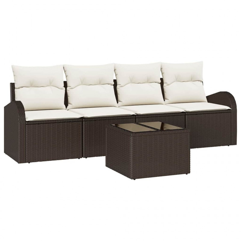 Zestaw Sof na Ogród Brązowy 55 x 55 x 37 cm polirattan