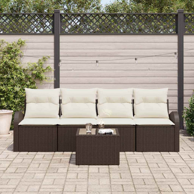 Zestaw Sof na Ogród Brązowy 55 x 55 x 37 cm polirattan