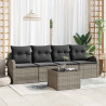 Zestaw Sof na Ogród Szary 55 x 55 x 37 cm polirattan