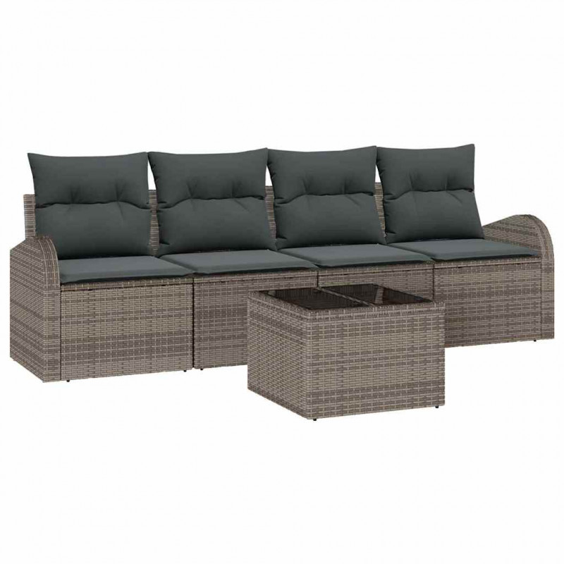 Zestaw Sof na Ogród Szary 55 x 55 x 37 cm polirattan