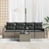 Zestaw Sof na Ogród Szary 55 x 55 x 37 cm polirattan