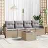 Zestaw Sof na Ogród Beżowy 55 x 55 x 37 cm polirattan