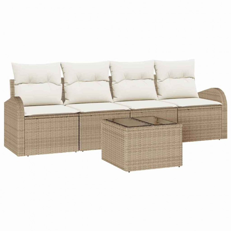Zestaw Sof na Ogród Beżowy 55 x 55 x 37 cm polirattan