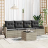 Zestaw Sof na Ogród Jasnoszary 55 x 55 x 37 cm polirattan