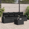 Zestaw Sof na Ogród Czarny 55 x 55 x 37 cm polirattan