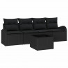 Zestaw Sof na Ogród Czarny 55 x 55 x 37 cm polirattan