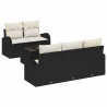 Zestaw Sof na Ogród Czarny 55 x 55 x 37 cm polirattan