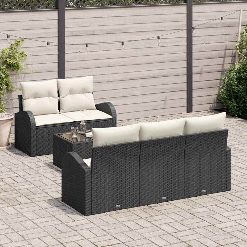 Zestaw Sof na Ogród Czarny 55 x 55 x 37 cm polirattan