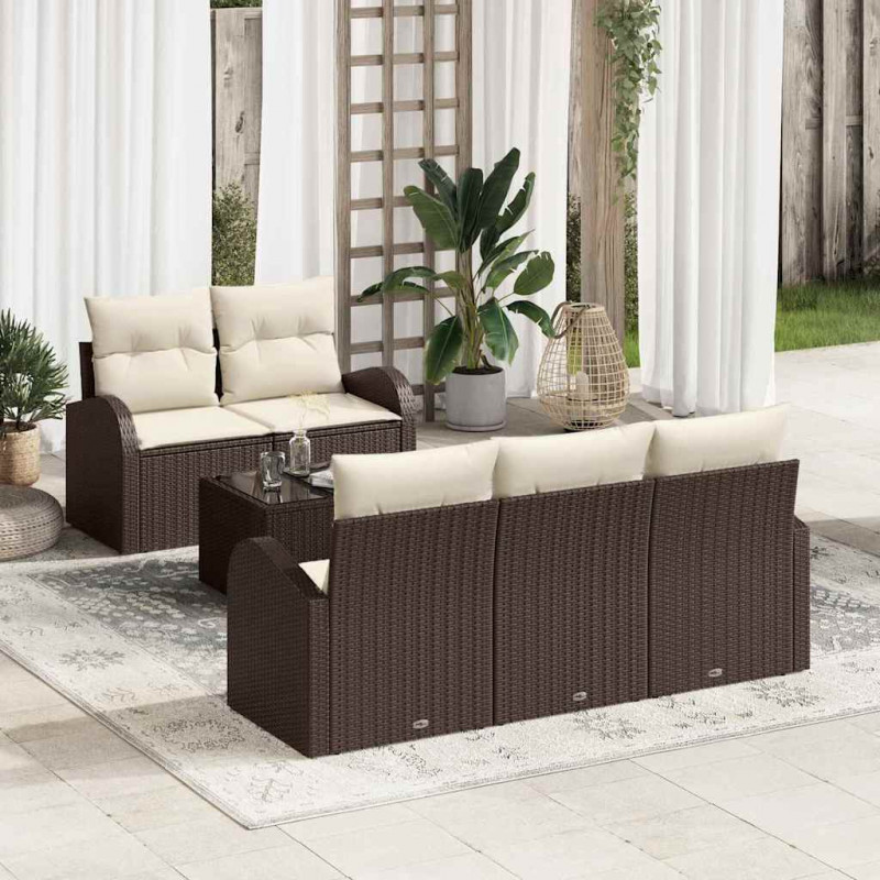 Zestaw Sof na Ogród Brązowy 55 x 55 x 37 cm polirattan