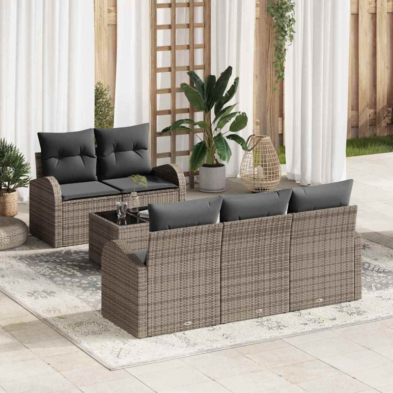Zestaw Sof na Ogród Szary 55 x 55 x 37 cm polirattan