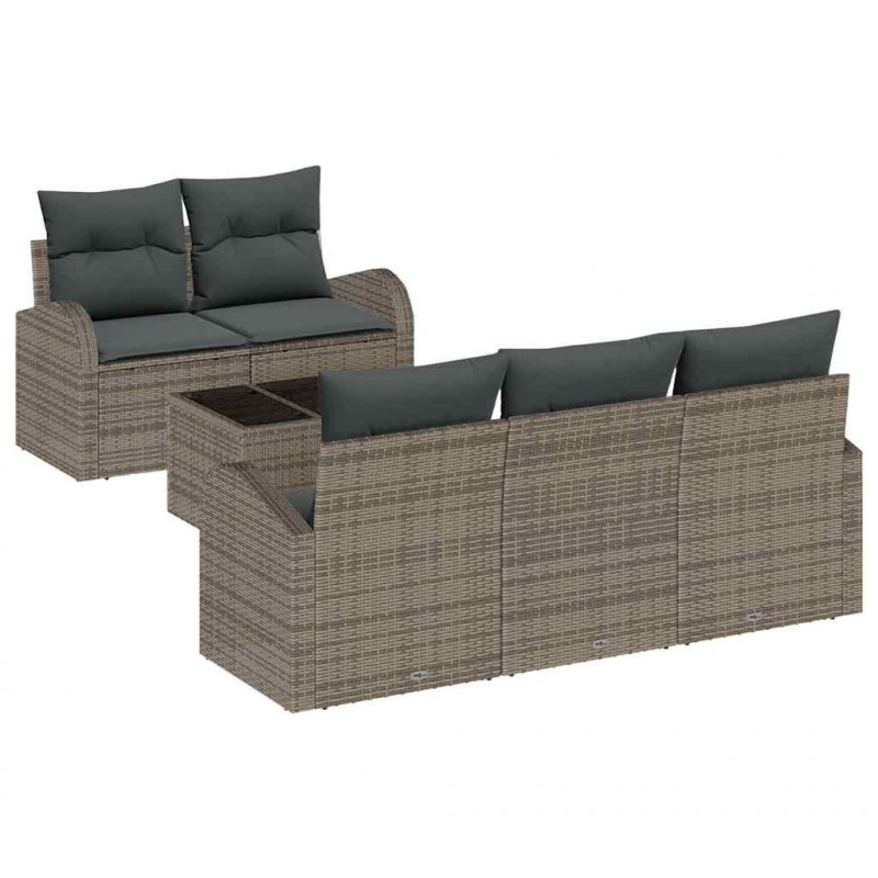Zestaw Sof na Ogród Szary 55 x 55 x 37 cm polirattan