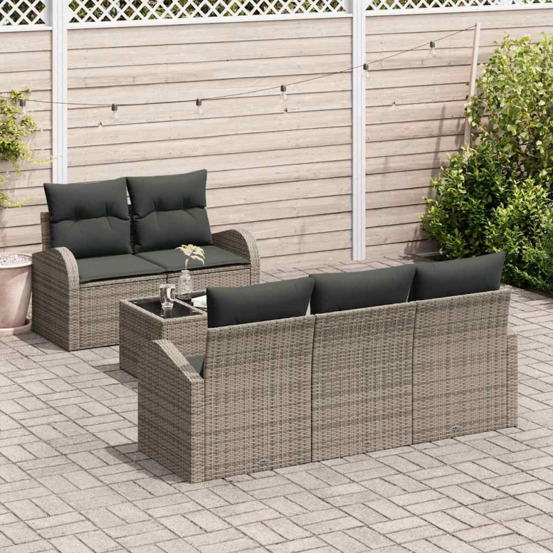 Zestaw Sof na Ogród Szary 55 x 55 x 37 cm polirattan
