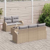 Zestaw Sof na Ogród Beżowy 55 x 55 x 37 cm polirattan