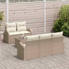 Zestaw Sof na Ogród Beżowy 55 x 55 x 37 cm polirattan