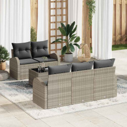 Zestaw Sof na Ogród Jasnoszary 55 x 55 x 37 cm polirattan