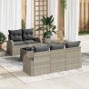 Zestaw Sof na Ogród Jasnoszary 55 x 55 x 37 cm polirattan