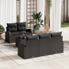 Zestaw Sof na Ogród Czarny 55 x 55 x 37 cm polirattan