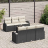 Zestaw Sof na Ogród Czarny 55 x 55 x 37 cm polirattan