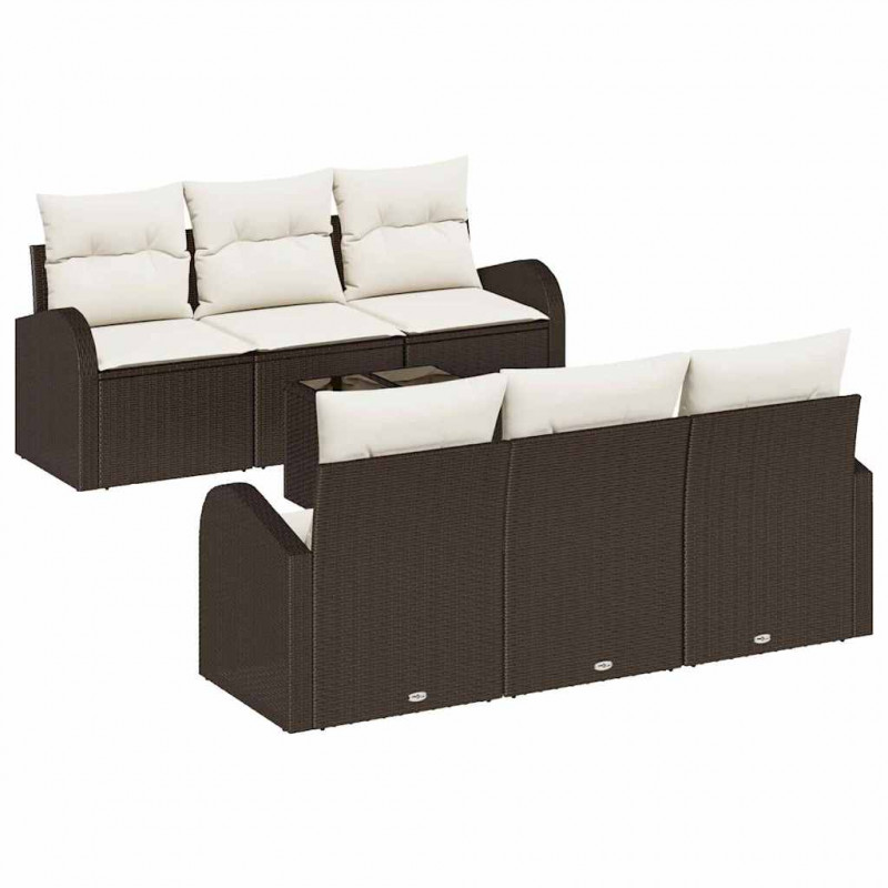 Zestaw Sof na Ogród Brązowy 55 x 55 x 37 cm polirattan