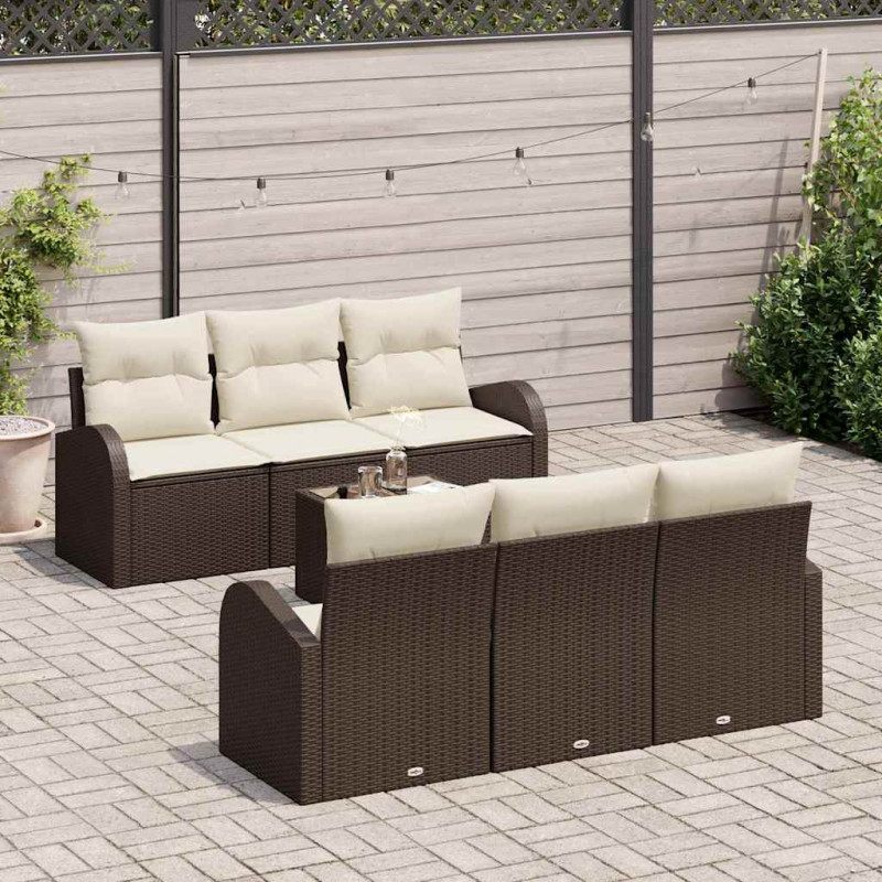 Zestaw Sof na Ogród Brązowy 55 x 55 x 37 cm polirattan