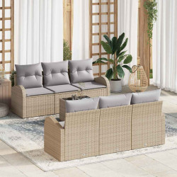Zestaw Sof na Ogród Beżowy 55 x 55 x 37 cm polirattan